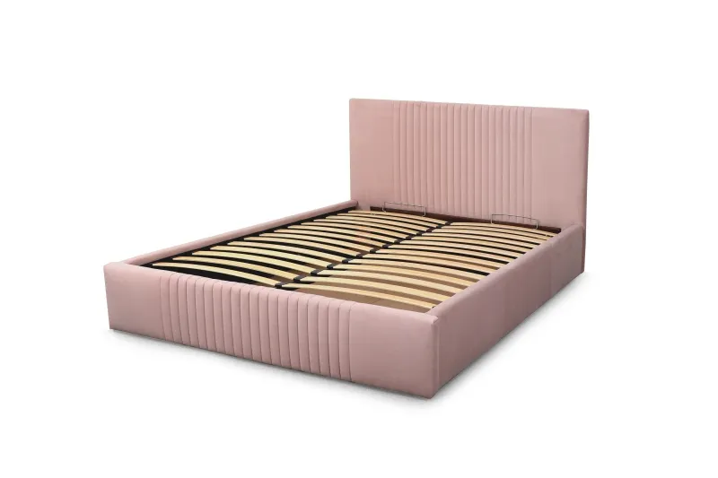 Кровать "Римини" 1600 СТАНДАРТ Вариант 2 Велютто 37 пудра