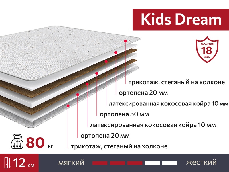 Матрас Kids Dream 800х2000